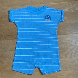 NWOT Carter’s Blue Striped Baby Romper 18mo